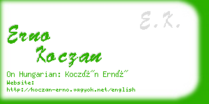 erno koczan business card